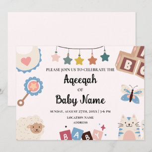Tarjeta de Invitación Aqeeqah Aqiqah Editable Inst