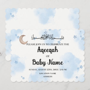 Tarjeta de Invitación Aqeeqah Aqiqah Editable Inst