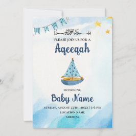 Tarjeta de Invitación Aqeeqah Aqiqah Editable Inst
