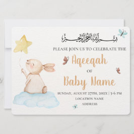 Tarjeta de Invitación Aqeeqah Neutral y Bonita Edi