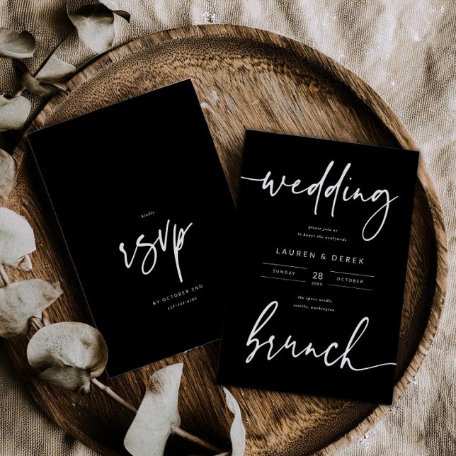 Tarjeta de invitación audaz para brunch de boda, t (Subido por el creador)
