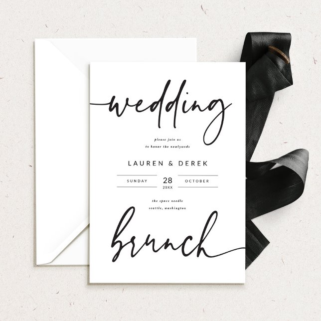 Tarjeta de invitación audaz para el brunch de boda (Subido por el creador)