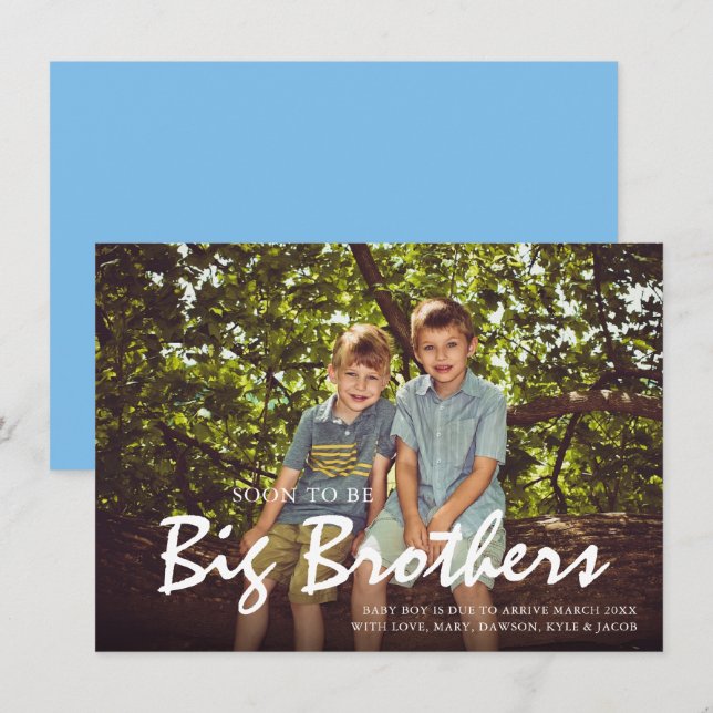 Tarjeta de Invitación azul Big Brother (Anverso / Reverso)