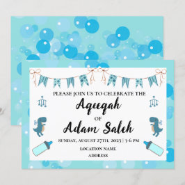 Tarjeta de invitación azul editable instantáneamen