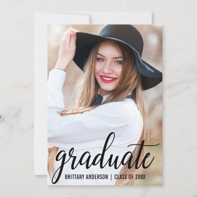 Tarjeta de Invitación B de graduación de fotografí (Anverso)