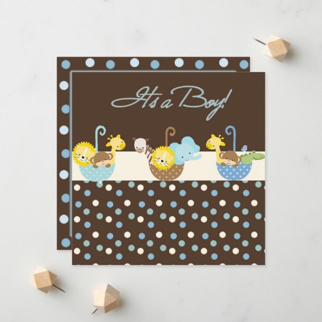 Tarjeta de Invitación Baby Boy (Anverso/Reverso In Situ)