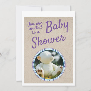 Tarjeta de invitación Baby Shower Adorable Teddy B