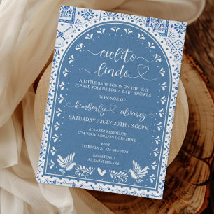 Tarjeta de invitación Baby Shower Blue Cielito Lin