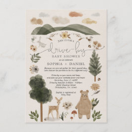 Tarjeta de invitación Baby Shower Boho Woodland Dr