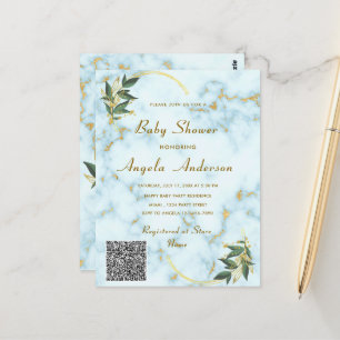 Tarjeta de invitación Baby Shower con código QR Go