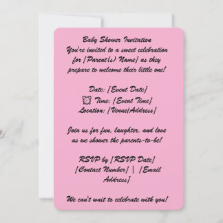 Tarjeta de invitación Baby Shower de 5" * 7"