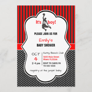 Tarjeta de invitación Baby Shower de baloncesto