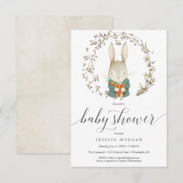 Tarjeta de invitación Baby Shower de Conejo Vintag