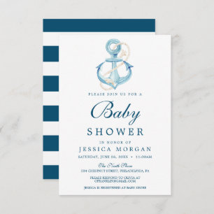 Tarjeta de invitación Baby Shower de la Armada Náu