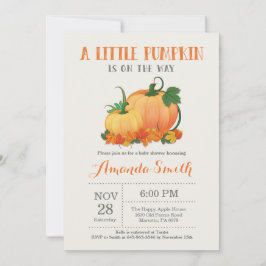Tarjeta de invitación Baby Shower de la caída de c