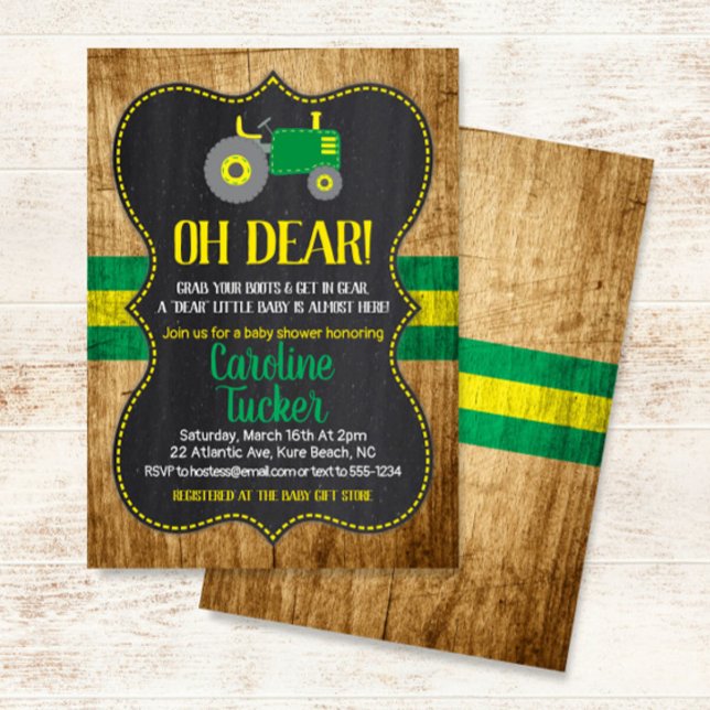 Tarjeta de invitación Baby Shower de Oh Deer Tract (Subido por el creador)