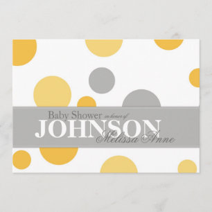 Tarjeta de invitación Baby Shower de puntos grande