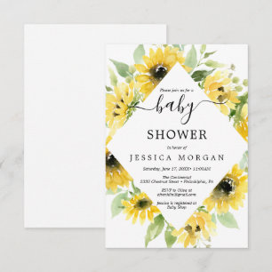 Tarjeta de invitación Baby Shower de Sunflower Gar