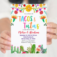 Tarjeta de invitación Baby Shower Fiesta Tacos y T