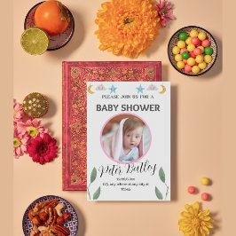 Tarjeta de invitación Baby Shower moderna de color