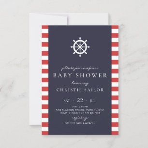 Tarjeta de invitación Baby Shower náutica