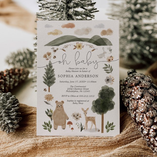 Tarjeta de invitación Baby Shower Oh Baby Boho Woo (Subido por el creador)