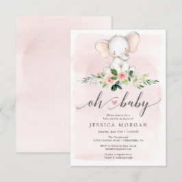 Tarjeta de invitación Baby Shower para elefantes r