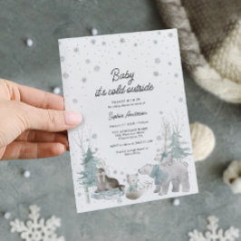 Tarjeta de invitación Baby Shower para invierno de