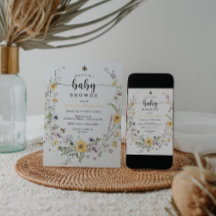 Tarjeta de invitación Baby Shower para Wildflower