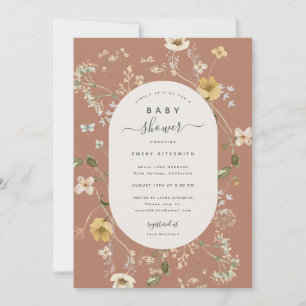 Tarjeta de invitación Baby Shower Spring Wildflowe