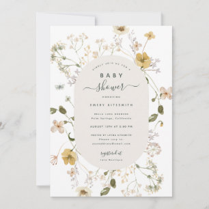 Tarjeta de invitación Baby Shower Spring Wildflowe
