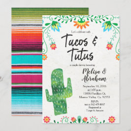 Tarjeta de invitación Baby Shower Tacos and Tutus