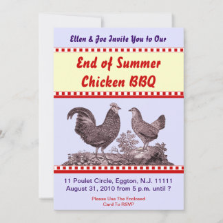 Tarjeta de invitación BBQ para pollo al final del