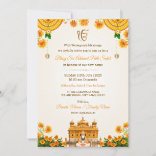 Tarjeta de invitación Bhog Sri Akhand Path Sahib