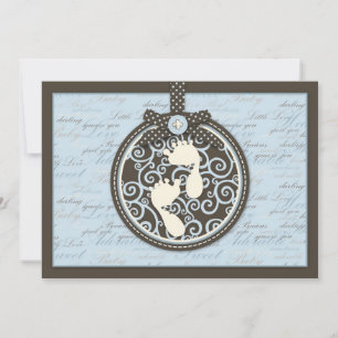 Tarjeta de invitación BLU de Teeny Toes