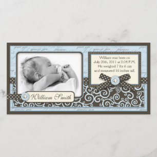Tarjeta de Invitación BLU de Teeny Toes