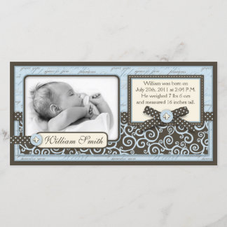 Tarjeta de Invitación BLU de Teeny Toes