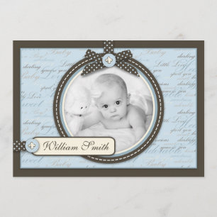 Tarjeta de Invitación BLU de Teeny Toes