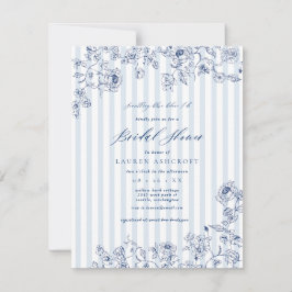 Tarjeta de invitación Blue Bridal Shower Party