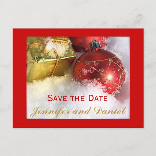 Tarjeta de Invitación Boda de diciembre (Anverso)