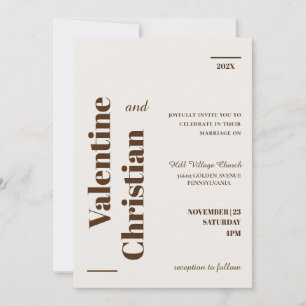 Tarjeta de Invitación Boda Minimal Modern Foto