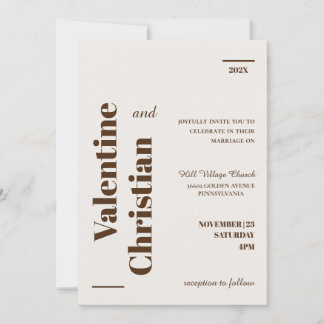 Tarjeta de Invitación Boda Minimal Modern Foto
