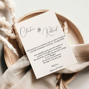 Tarjeta de invitación Boda privada personalizada