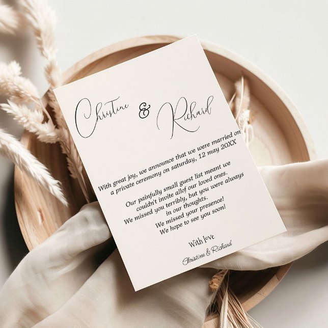 Tarjeta de invitación Boda privada personalizada (Subido por el creador)