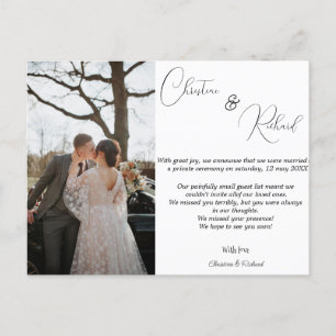 Tarjeta de invitación Boda privada personalizada