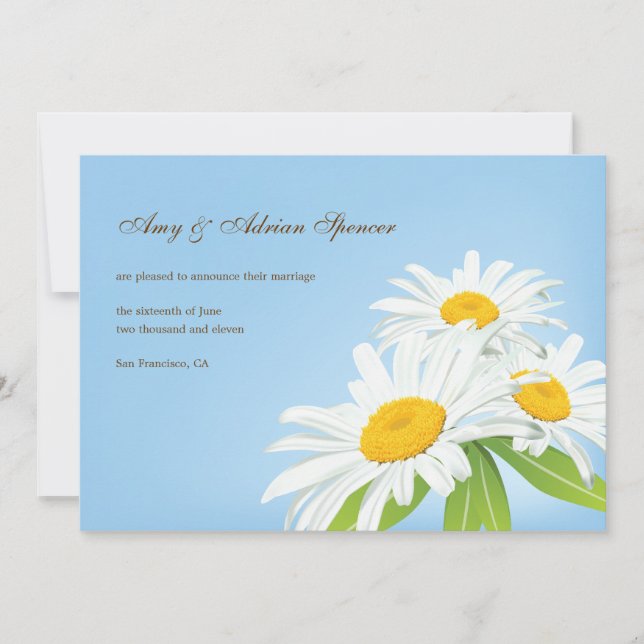 Tarjeta de Invitación Boda Spring Daisies (Anverso)