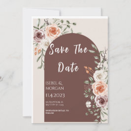 Tarjeta de invitación Boho Floral Fête Wedding