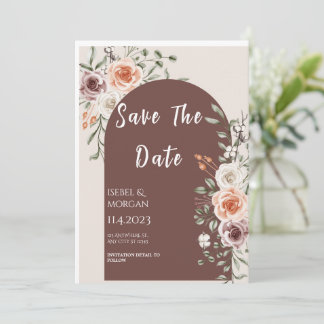 Tarjeta de invitación Boho Floral Fête Wedding