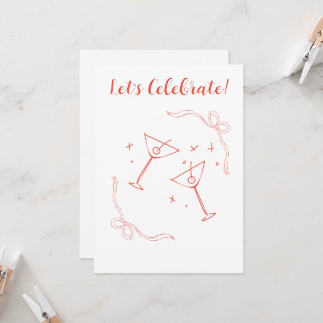Tarjeta de invitación Bows and Bubbles (Anverso/Reverso In Situ)