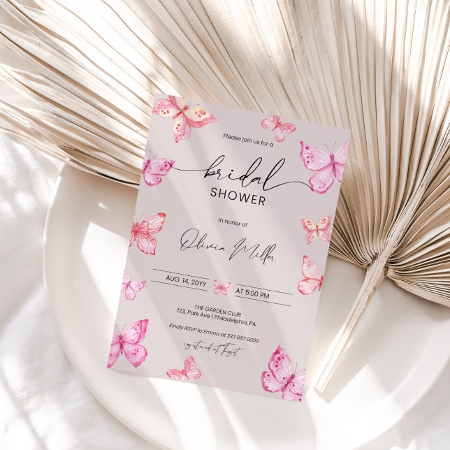 Tarjeta de invitación Butfly Bridal Shower (Subido por el creador)